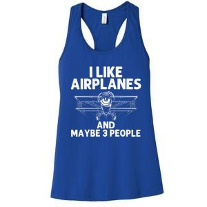 Funny Airplane Novelty Plane Aviation Pilot Gift Women's Racerback Tank