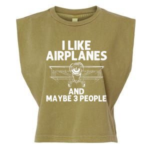 Funny Airplane Novelty Plane Aviation Pilot Gift Garment-Dyed Women's Muscle Tee