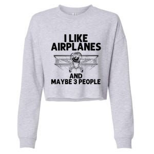 Funny Airplane Novelty Plane Aviation Pilot Gift Cropped Pullover Crew