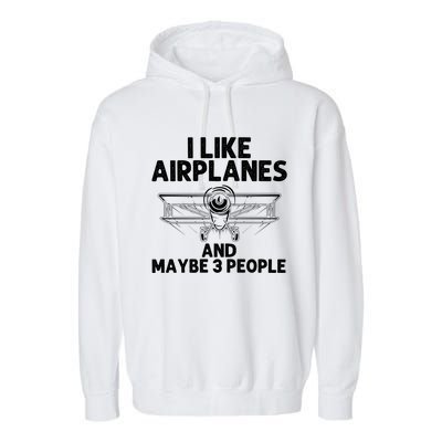 Funny Airplane Novelty Plane Aviation Pilot Gift Garment-Dyed Fleece Hoodie