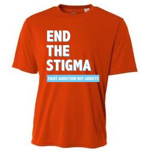 Fight Addiction Not Addicts End The Stigma Awareness Gift Cooling Performance Crew T-Shirt