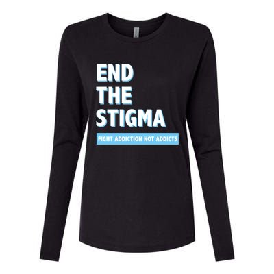 Fight Addiction Not Addicts End The Stigma Awareness Gift Womens Cotton Relaxed Long Sleeve T-Shirt