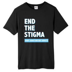 Fight Addiction Not Addicts End The Stigma Awareness Gift Tall Fusion ChromaSoft Performance T-Shirt