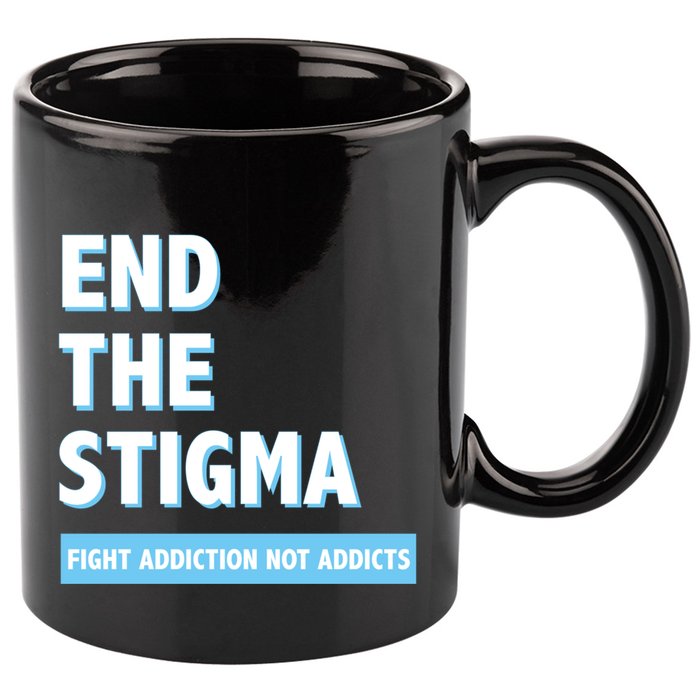 Fight Addiction Not Addicts End The Stigma Awareness Gift 11oz C Handle Ceramic Mug