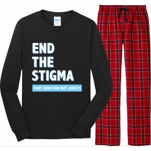 Fight Addiction Not Addicts End The Stigma Awareness Gift Long Sleeve Pajama Set