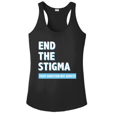 Fight Addiction Not Addicts End The Stigma Awareness Gift Ladies PosiCharge Competitor Racerback Tank