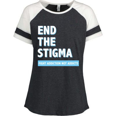 Fight Addiction Not Addicts End The Stigma Awareness Gift Enza Ladies Jersey Colorblock Tee