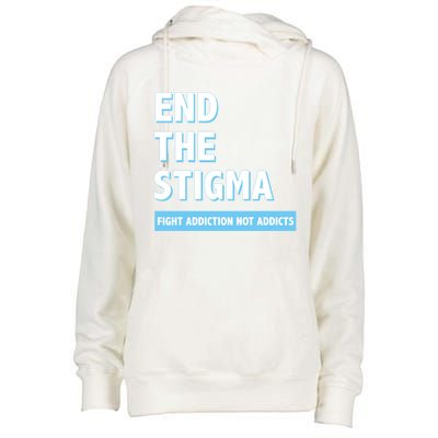 Fight Addiction Not Addicts End The Stigma Awareness Gift Womens Funnel Neck Pullover Hood