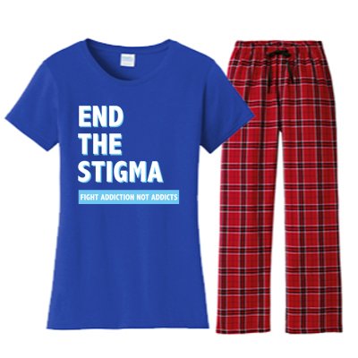 Fight Addiction Not Addicts End The Stigma Awareness Gift Women's Flannel Pajama Set