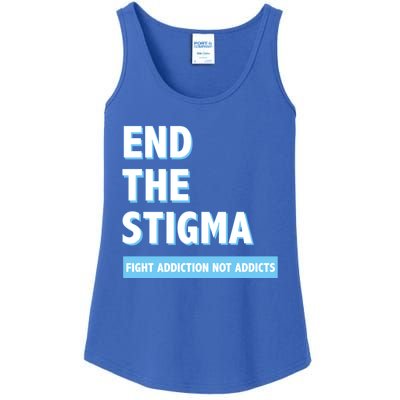 Fight Addiction Not Addicts End The Stigma Awareness Gift Ladies Essential Tank