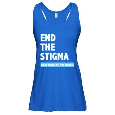 Fight Addiction Not Addicts End The Stigma Awareness Gift Ladies Essential Flowy Tank