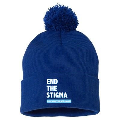 Fight Addiction Not Addicts End The Stigma Awareness Gift Pom Pom 12in Knit Beanie