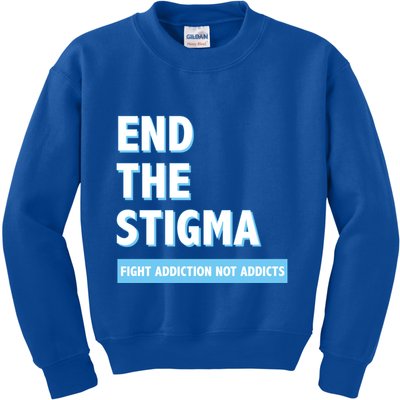 Fight Addiction Not Addicts End The Stigma Awareness Gift Kids Sweatshirt