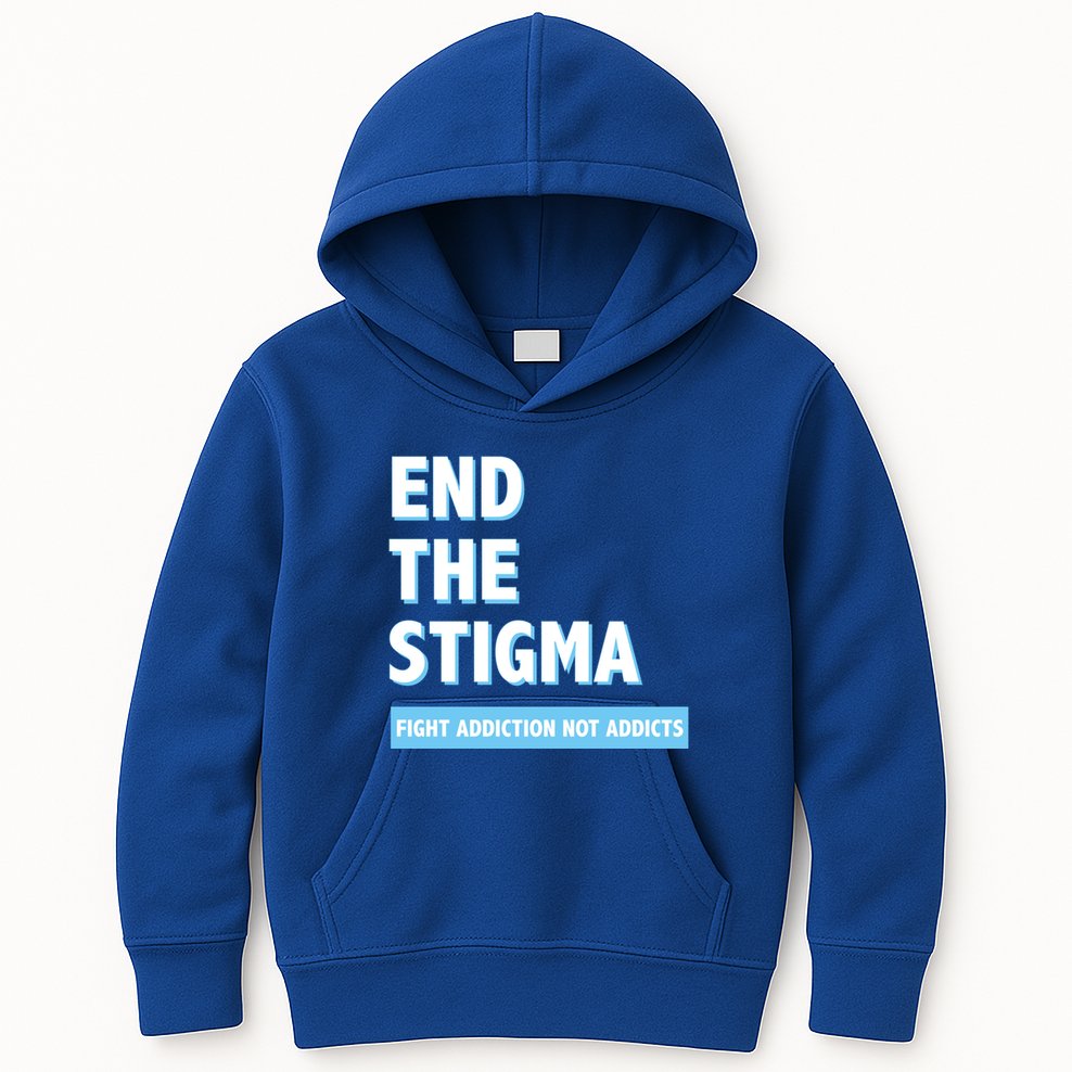 Fight Addiction Not Addicts End The Stigma Awareness Gift Kids Hoodie