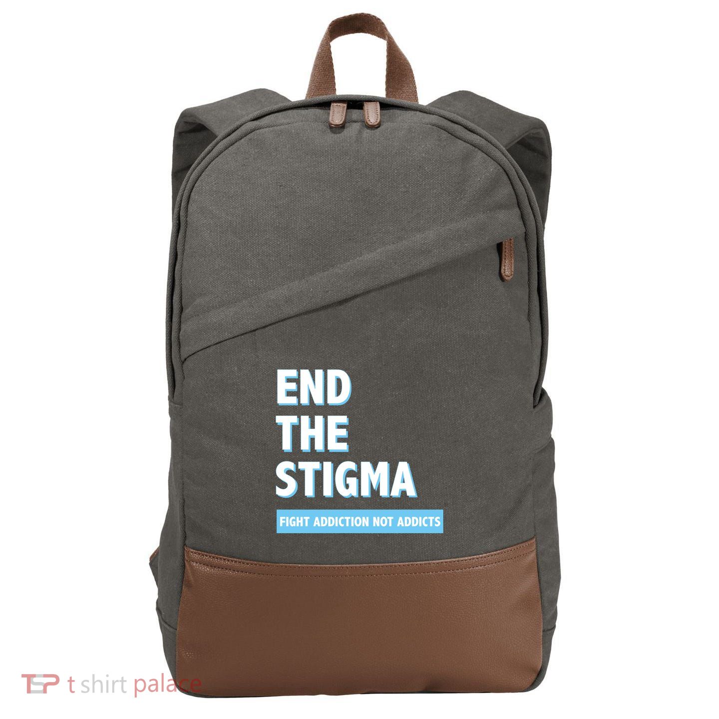 Fight Addiction Not Addicts End The Stigma Awareness Gift Cotton Canvas Backpack