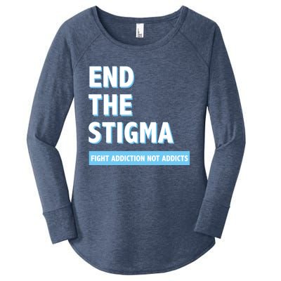 Fight Addiction Not Addicts End The Stigma Awareness Gift Women's Perfect Tri Tunic Long Sleeve Shirt