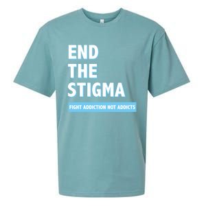 Fight Addiction Not Addicts End The Stigma Awareness Gift Sueded Cloud Jersey T-Shirt