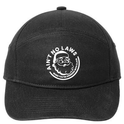 Funny AinT No Laws When YouRe Ing With Claus Gift 7-Panel Snapback Hat