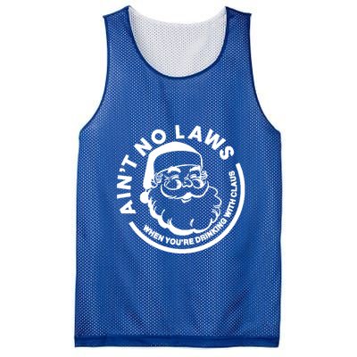 Funny AinT No Laws When YouRe Ing With Claus Gift Mesh Reversible Basketball Jersey Tank