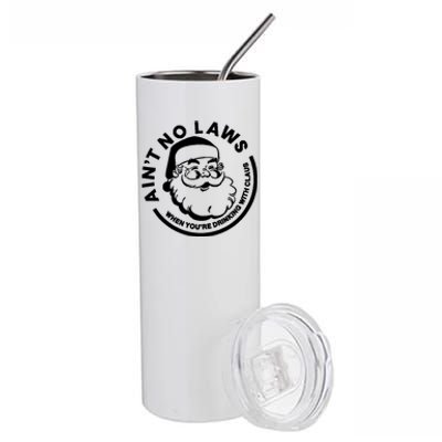 Funny AinT No Laws When YouRe Ing With Claus Gift Stainless Steel Tumbler