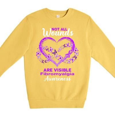 Fibromyalgia Awareness Not All Wounds Are Visible Gift Premium Crewneck Sweatshirt