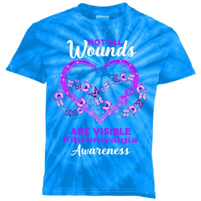 Fibromyalgia Awareness Not All Wounds Are Visible Gift Kids Tie-Dye T-Shirt