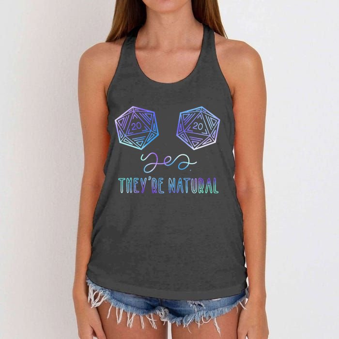 Fantasy Art Nerdy Gaming Yes They're Natural Women's Knotted Racerback Tank