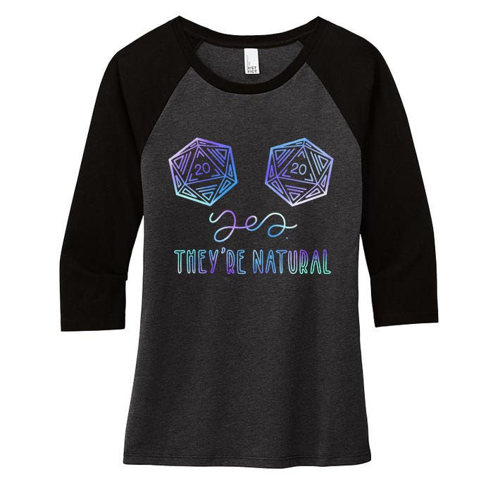 Fantasy Art Nerdy Gaming Yes They're Natural Women's Tri-Blend 3/4-Sleeve Raglan Shirt