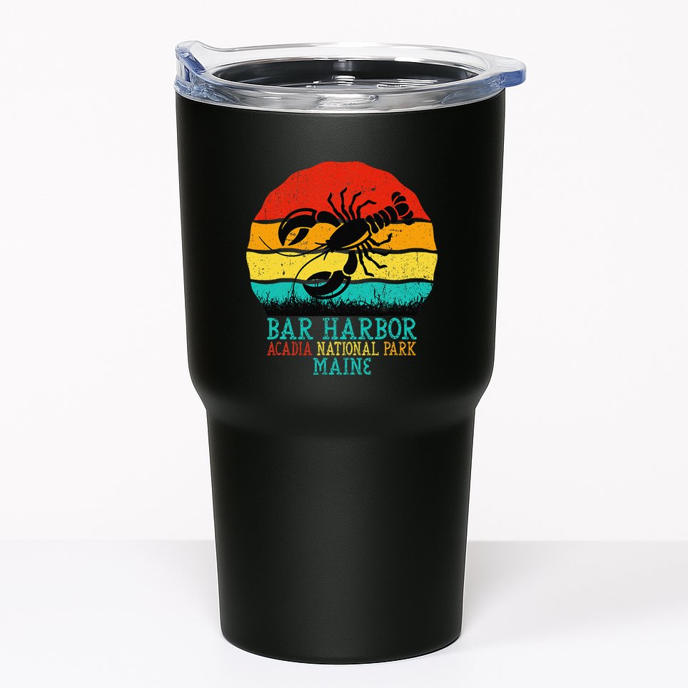 Funny Acadia National Park Bar Harbor Maine Vintage Lobster Tumbler