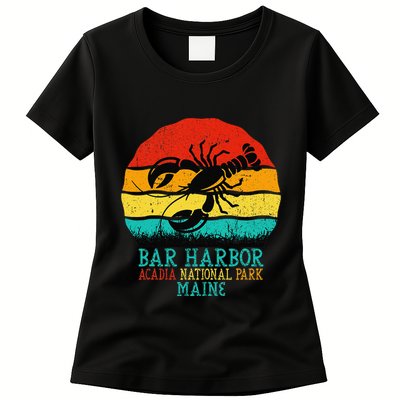 Funny Acadia National Park Bar Harbor Maine Vintage Lobster Womens T-Shirt