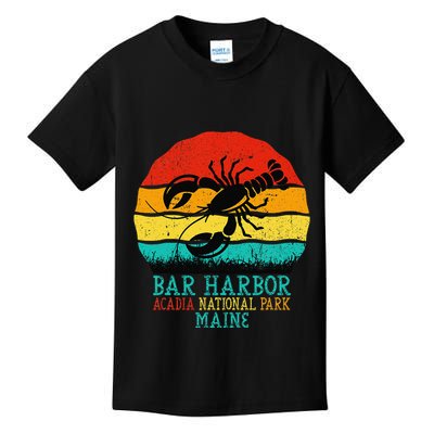 Funny Acadia National Park Bar Harbor Maine Vintage Lobster Kids T-Shirt