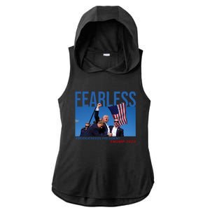 Fearless America Needs President Trump 2024 Ladies PosiCharge Tri-Blend Wicking Draft Hoodie Tank