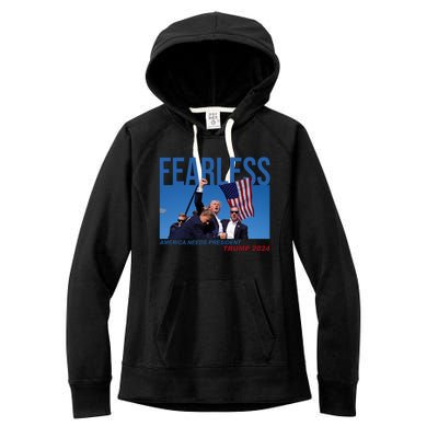 Fearless America Needs President Trump 2024 Women's Fleece Hoodie