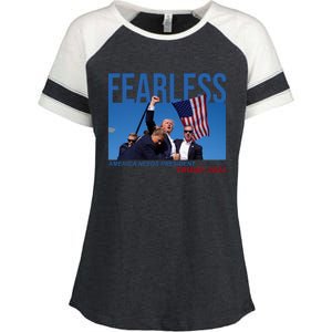 Fearless America Needs President Trump 2024 Enza Ladies Jersey Colorblock Tee