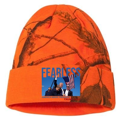 Fearless America Needs President Trump 2024 Kati Licensed 12" Camo Beanie