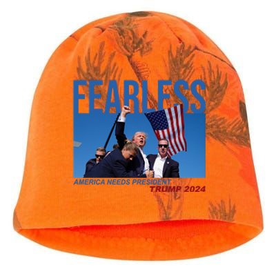 Fearless America Needs President Trump 2024 Kati - Camo Knit Beanie