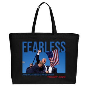 Fearless America Needs President Trump 2024 Cotton Canvas Jumbo Tote