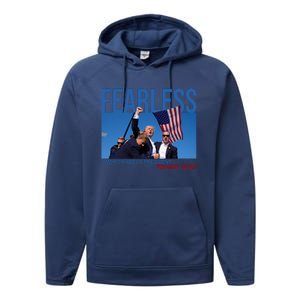 Fearless America Needs President Trump 2024 Performance Fleece Hoodie