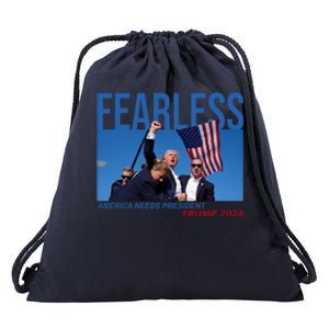 Fearless America Needs President Trump 2024 Drawstring Bag