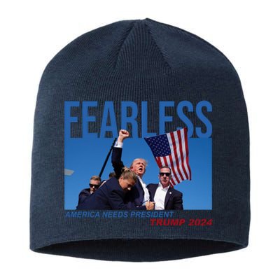 Fearless America Needs President Trump 2024 Sustainable Beanie