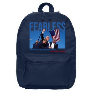 Fearless America Needs President Trump 2024 16 in Basic Backpack