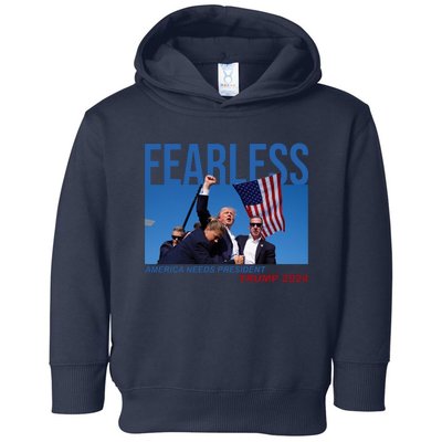 Fearless America Needs President Trump 2024 Toddler Hoodie