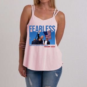 Fearless America Needs President Trump 2024 Women's Strappy Tank