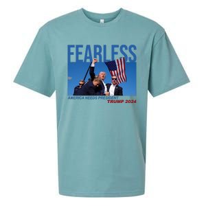 Fearless America Needs President Trump 2024 Sueded Cloud Jersey T-Shirt