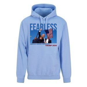 Fearless America Needs President Trump 2024 Unisex Surf Hoodie