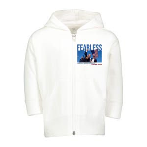 Fearless America Needs President Trump 2024 Toddler Zip Fleece Hoodie