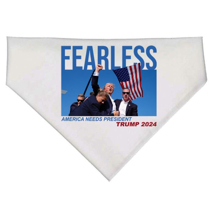 Fearless America Needs President Trump 2024 USA-Made Doggie Bandana