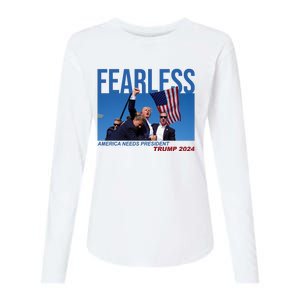 Fearless America Needs President Trump 2024 Womens Cotton Relaxed Long Sleeve T-Shirt