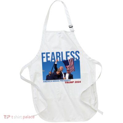 Fearless America Needs President Trump 2024 Full-Length Apron With Pockets