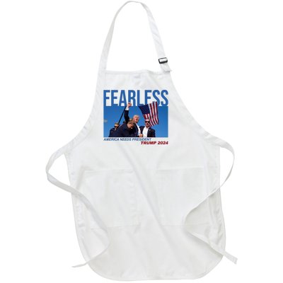 Fearless America Needs President Trump 2024 Full-Length Apron With Pockets